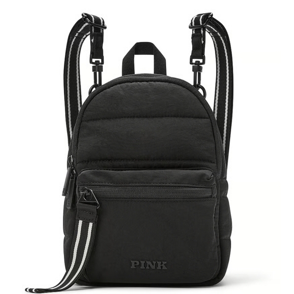 victoria's secret PINK Mini Convertible Backpack Crossbody Adjustable Black - Picture 1 of 16